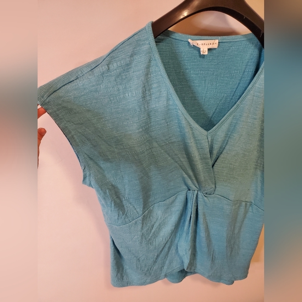 Aqua V-Neck Women's Tshirt - Picture 4 of 6